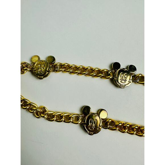 Vintage Mickey Mouse Disney Adjustable Chain Belt Glentex New York Gold Tone 42" - Picture 6 of 16